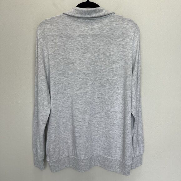 Three Dots | Light Gray Relaxed Fit Cozy Quarter Zip Pullover Top Sz. Large - Picture 5 of 5